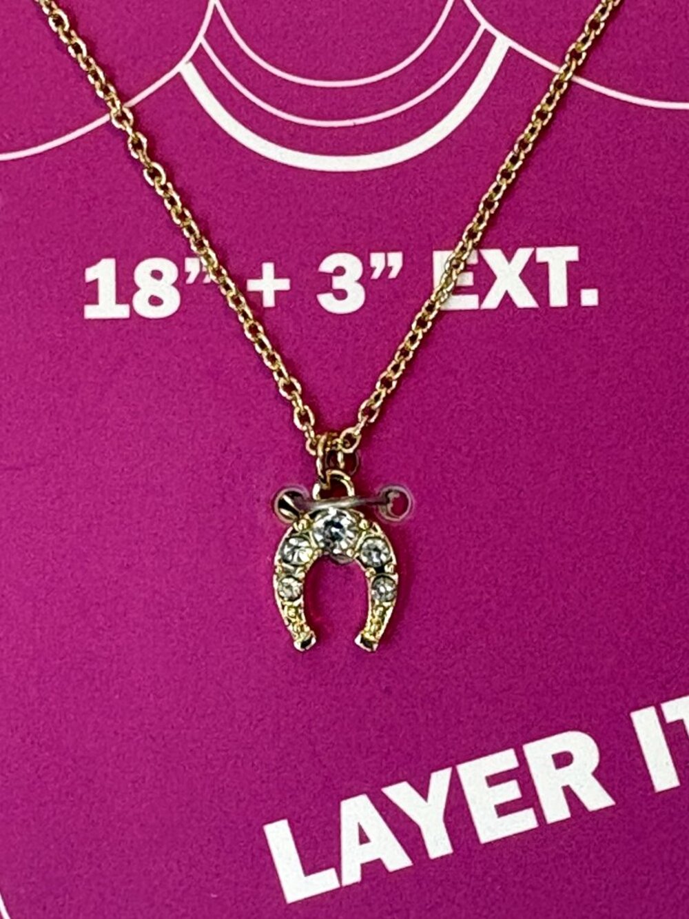 Uniquely You horseshoe-shaped pendant with a gold-tone chain Necklace